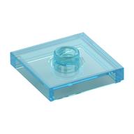 Plate Special 2 x 2 with Groove and Center Stud (Jumper) (Trans-Light Blue)