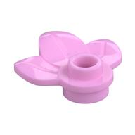 Plant, Plate 1 x 1 Round with 3 Leaves (Bright Pink)