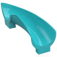 Duplo Playground Slide Curved Right 90°, Rounded (Medium Azure)
