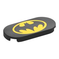 Tile Round 2 x 4 with Batman Symbol Print (Black)