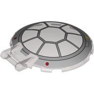 Dish 6 x 6 Inverted - No Studs with Handle with Light Bluish Grey Cockpit Print (Trans-Brown)