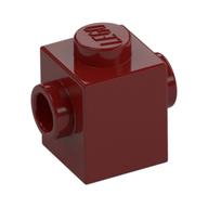 Brick Special 1 x 1 with Studs on 2 Sides (Dark Red)