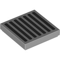 Tile 2 x 2 with Black Lines Print (Light Bluish Gray)
