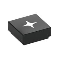 Tile 1 x 1 with White Star Print (Black)