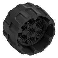 Wheel Hard Plastic, Treaded with 7 Pin Holes, Inner Ring (37mm D. x 22mm) (Pearl Titanium)