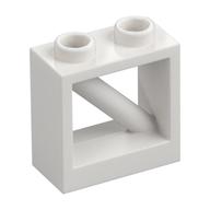 Fence 1 x 2 x 1 2/3 with 45° Diagonal Bar (White)