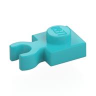 Plate Special 1 x 1 with Clip Vertical [Thick Open O Clip] (Medium Azure)