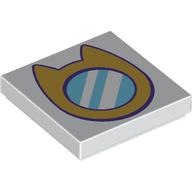 Tile 2 x 2 with Cat-Shaped Mirror Print (White)