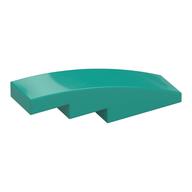 Brick Curved 4 x 1 No Studs [Stud Holder with Symmetric Ridges] (Dark Turquoise)