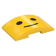 Brick Curved 4 x 6 Double, 2 x 4 Cutout with Classic Minifig Face Print (Yellow)