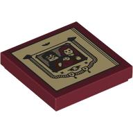 Tile 2 x 2 with Photo Album Page Print (Dark Red)