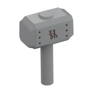 Tool Hammer / Sledgehammer with Copper Runes, Rivets Print (Light Bluish Gray)