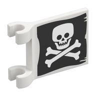 Flag 2 x 2 Square with Skull and Crossbones Print (White)
