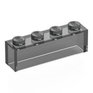 Brick 1 x 4 without Bottom Tubes (Trans-Black)