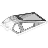 Windscreen 8 x 4 x 2 with Handle and 2 Studs with Light Bluish Gray Cockpit Print (Trans-Clear)