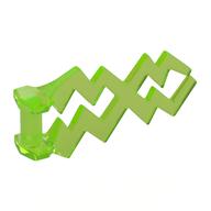 Wave / Lightning Angular, Double (Trans-Bright Green)