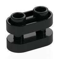 Brick Special 1 x 2 Rounded with Center Bars (Black)
