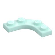 Plate Round Corner 3 x 3 with 2 x 2 Round Cutout (Light Aqua)