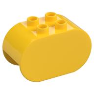 Duplo Brick 2 x 4 x 2 Rounded Ends (Yellow)