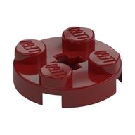 Plate Round 2 x 2 with Axle Hole Type 1 (+ Opening) (Dark Red)