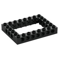 Technic Brick 6 x 8 with 4 x 6 Opening (Black)