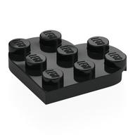 Plate Angled 3 x 3 with Heart Shape (Black)