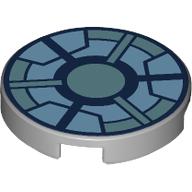 Tile Round 2 x 2 with Arc Reactor Print (Light Bluish Gray)