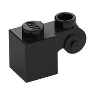 Brick Special 1 x 1 with Scroll with Open Stud (Black)