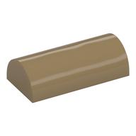 Brick Curved 2 x 4 Double, No Studs, with Groove (Dark Tan)