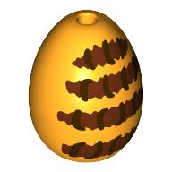 Food Egg with 1.5mm Hole with Dark Red/Reddish Brown Bee /Wasp Stripes Print (Bright Light Orange)