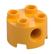 Brick Round 2 x 2, Pin Holes (Bright Light Orange)
