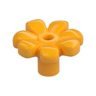 Plant, Flower, Minifig Accessory with 7 Thick Petals and Pin, Center Ring (Bright Light Orange)