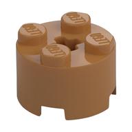 Brick Round 2 x 2 with Axle Hole (Medium Nougat)