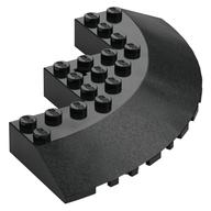 Brick Round Corner 10 x 10 with Slope 33° Edge, Axle Hole, Facet Cutout (Black)