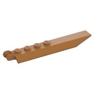 Hinge Plate 1 x 8 Locking with Angled Side Extensions, Squared Plate Underside, 7 Teeth (Medium Nougat)