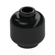 Minifig Head [Plain] [Vented Stud - 2 Holes] (Black)