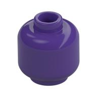 Minifig Head [Plain] [Vented Stud - 2 Holes] (Dark Purple)