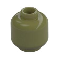 Minifig Head [Plain] [Vented Stud - 2 Holes] (Olive Green)