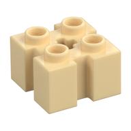 Brick Special 2 x 2 with Grooves and Axle Hole (Tan)