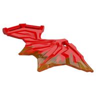 Creature Body Part, Wing 11 x 6 with 3 Bars, Red Marble Pattern (Trans-Orange)