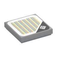 Tile 2 x 2 with Treasure Chest and Barcode Print (Sticker) (Light Bluish Gray)