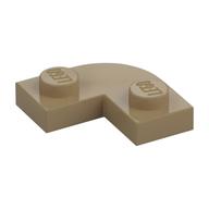 Plate Round Corner 2 x 2 with 1 x 1 Cutout (Dark Tan)