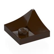 Plate Special 2 x 2 with Double Inverted Curve, 1 Stud (Dark Brown)