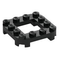 Plate Round Corners 4 x 4 x 2/3 Circle with 2 x 2 Opening (Black)