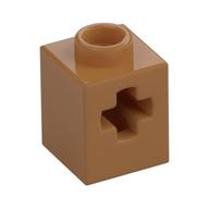 Technic Brick 1 x 1 with Axle Hole (Medium Nougat)