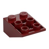 Brick Sloped Inverted 33° 3 x 2, Connections between Studs, Ovoid Bottom Pin (Dark Red)