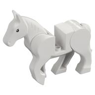 Animal, Horse, Moveable Legs with Black Eyes Print (White)