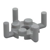 Plate Special Round 2 x 2 with Pin Hole and 4 Bars Up (Light Bluish Gray)
