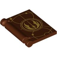Book Cover with Gold Jedi Crest Print (Reddish Brown)