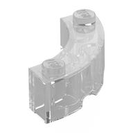 Brick Round Corner 3 x 3 Macaroni with 2 Studs (Trans-Clear)